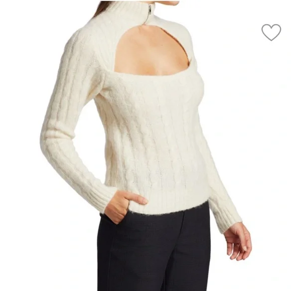 GANNI // Cutout cable-knit alpaca-blend turtleneck sweater - Picture 4 of 7